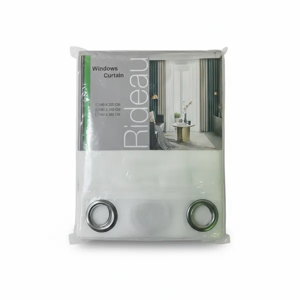 White Window Curtain – 140×240 cm (Set of 2)- Design may  Vary.